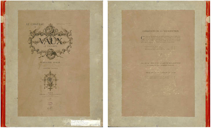 Exemplaire unique du monumental ouvrage de Rodolphe Pfnor acquis par l'Association des Amis de Vaux-le-Vicomte