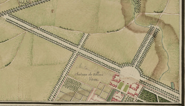 Détail du plan de l'Atlas de Trudaine CP/F/14/8446, pièce 36 (1759) - Partie Nord-Ouest Détail du plan de l'Atlas de Trudaine CP/F/14/8446, pièce 36 (1759) - Partie Nord-Ouest